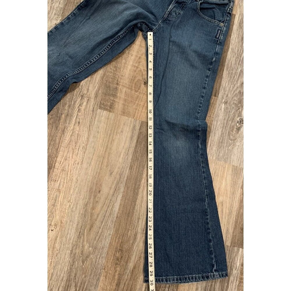 Silver Jeans Flare Pants Womens Size 25/31 Denim Button Fly Mid Rise Blue Cotton - Picture 13 of 15